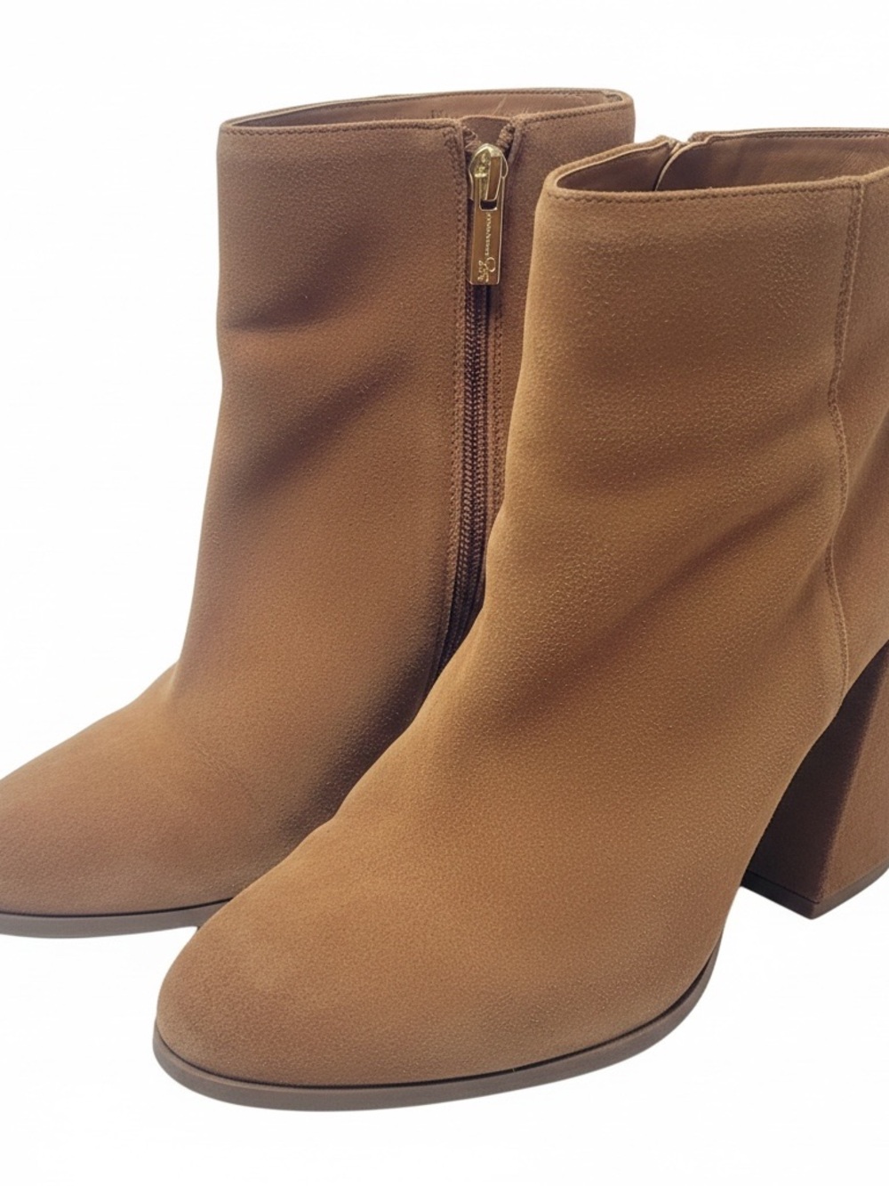 Jessica Simpson Suede Tan Block Heel Ankle Boots size 8.5 Like New!